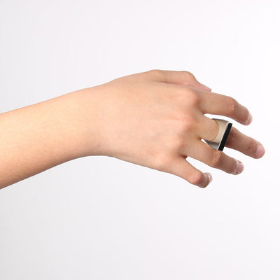 Trumpet - thick SILVER ring